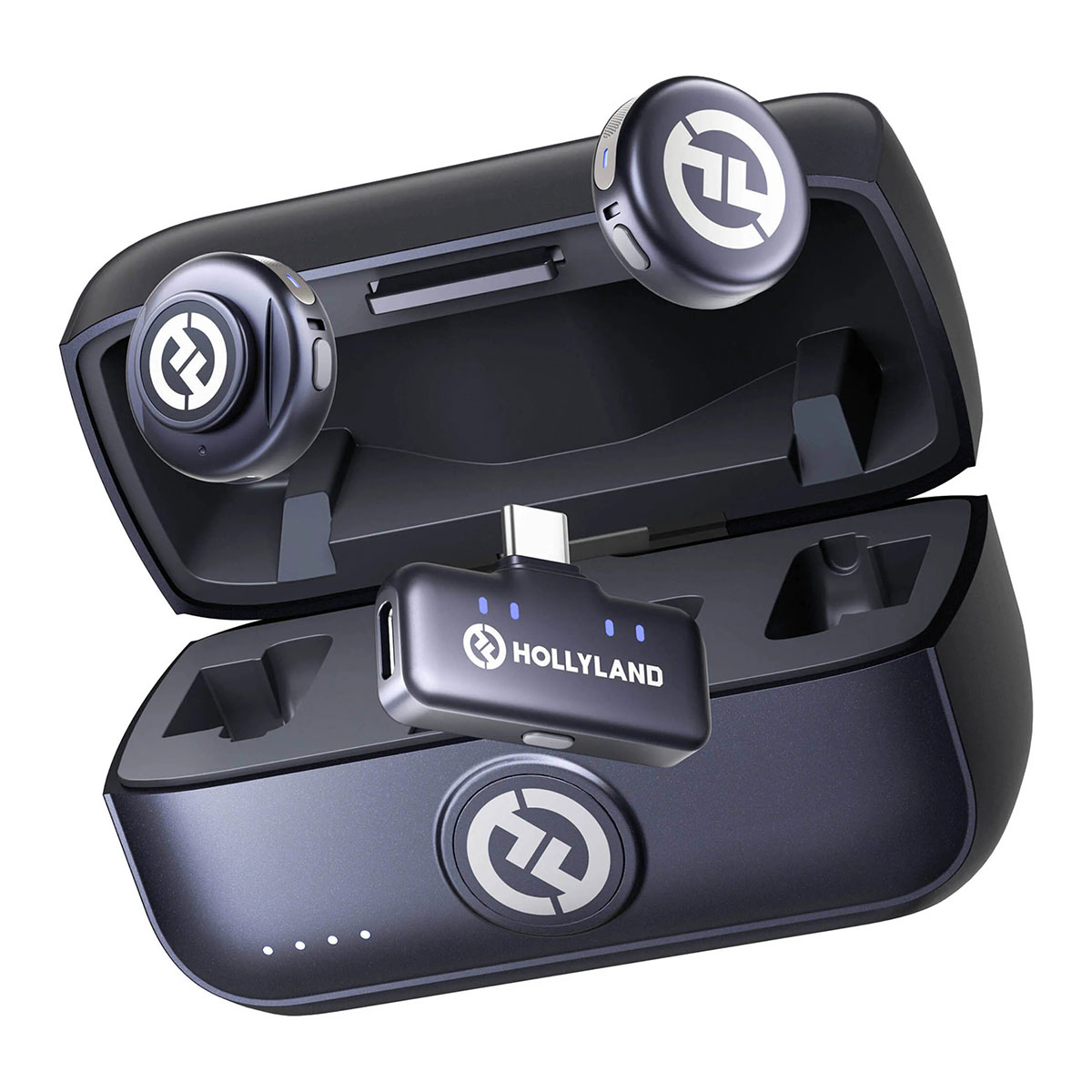میکروفن بی‌سیم دو نفره هالی‌لند Hollyland LARK M3 Combo 2TX & 1RX با گیرنده USB‑C برای موبایل و کامپیوتر